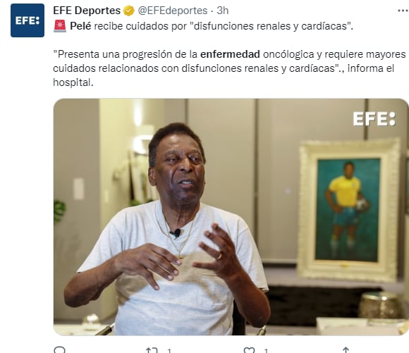 El cáncer de Pelé avanza