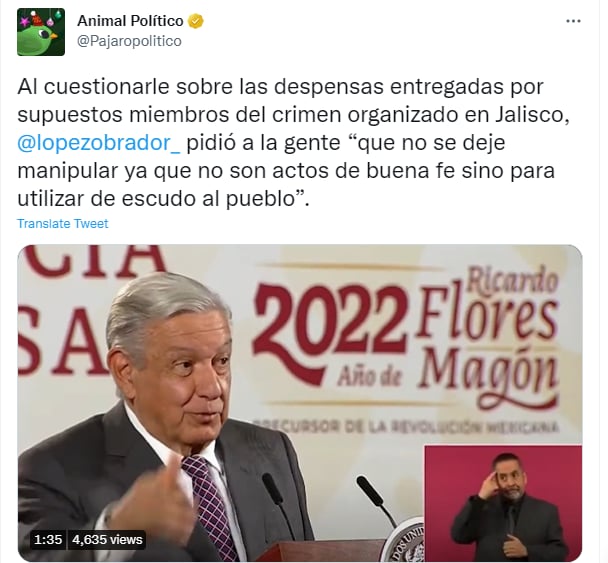 AMLO prohibido Cartel Jalisco: