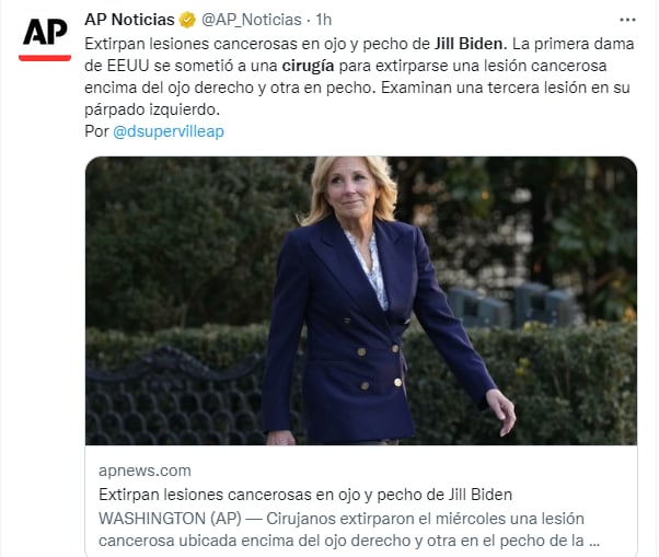 Jill Biden es operada: El doctor informa