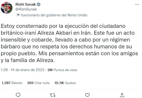 El Reino Unido condena este acto