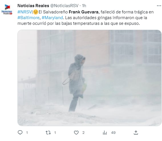 Frank Guevara hispano congelado: "Se quedó dormido"