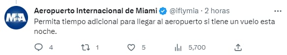 Miami informa del peligro