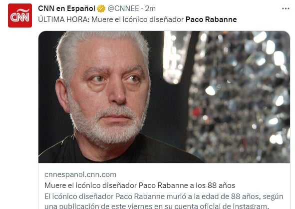 Muere Paco Rabanne: Anuncian su muerte