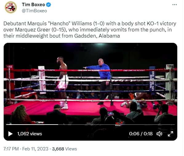 Boxer vomits in fight: A colleague experienced a similar scene