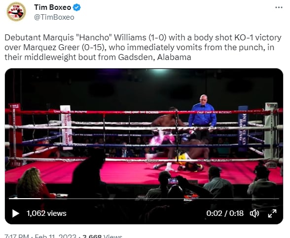 Boxer vomits in fight: Did he win the fight?