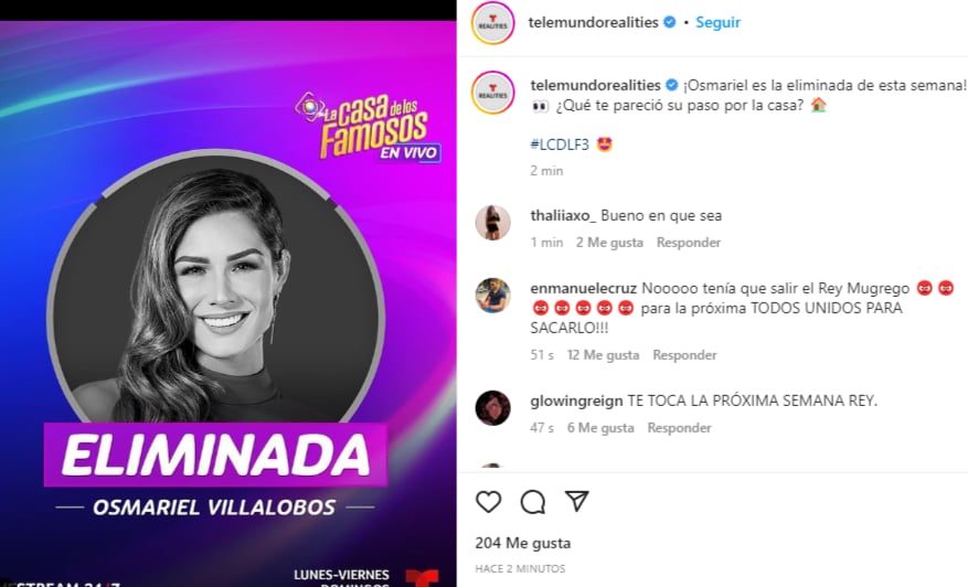 eliminado CASA DE LOS FAMOSOS: Esta persona no vuelve a la casa