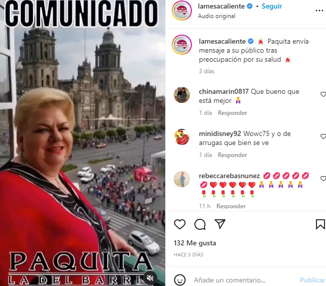 Paquita la del Barrio audio: ¿Está a punto de morir?