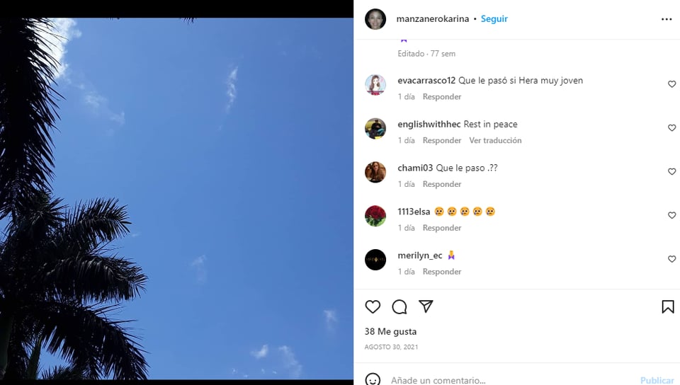 Karina Manzanero última foto: Todos tiene la misma duda