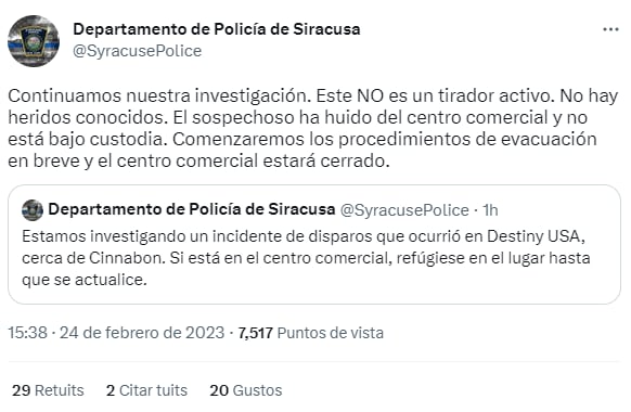 Reportan disparos Nueva York: Personas sin seguridad