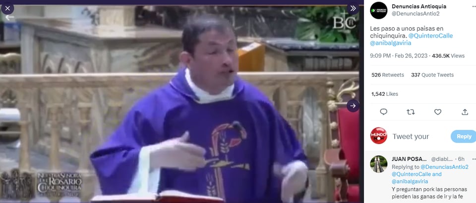 Sacerdote enloquece acusa narcos: No quiere dar entrevistas