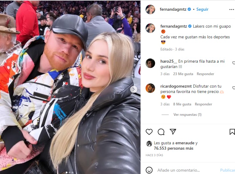 Esposa Canelo Álvarez interesada: En primera fila