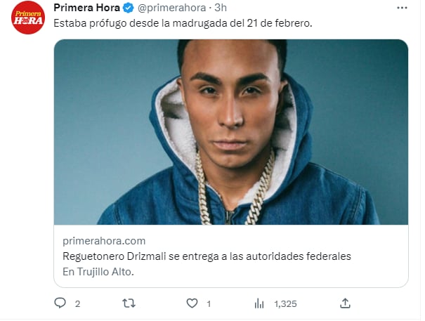 They arrest the singer Drizmali: Leader of a gang