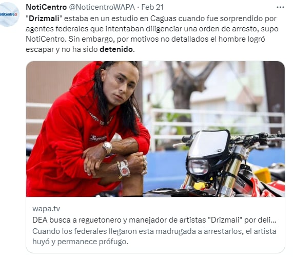 Arrested for drug trafficking