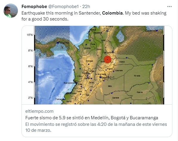 Sismos en viernes