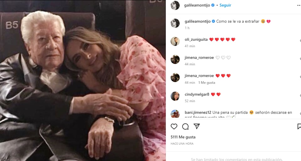 Galilea Montijo in mourning: Dedicates sweet words to him