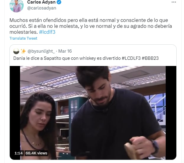 Dijo que Dania estaba bien