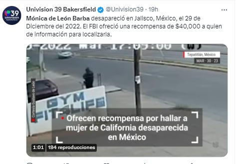 Ofrecen dolares gringa secuestrada: ¿Dónde está Mónica?