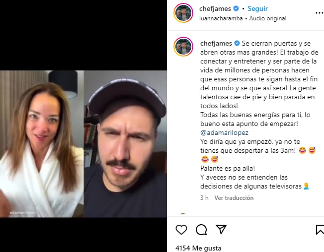 Chef James Adamari López: Colega reacciona ante el despido