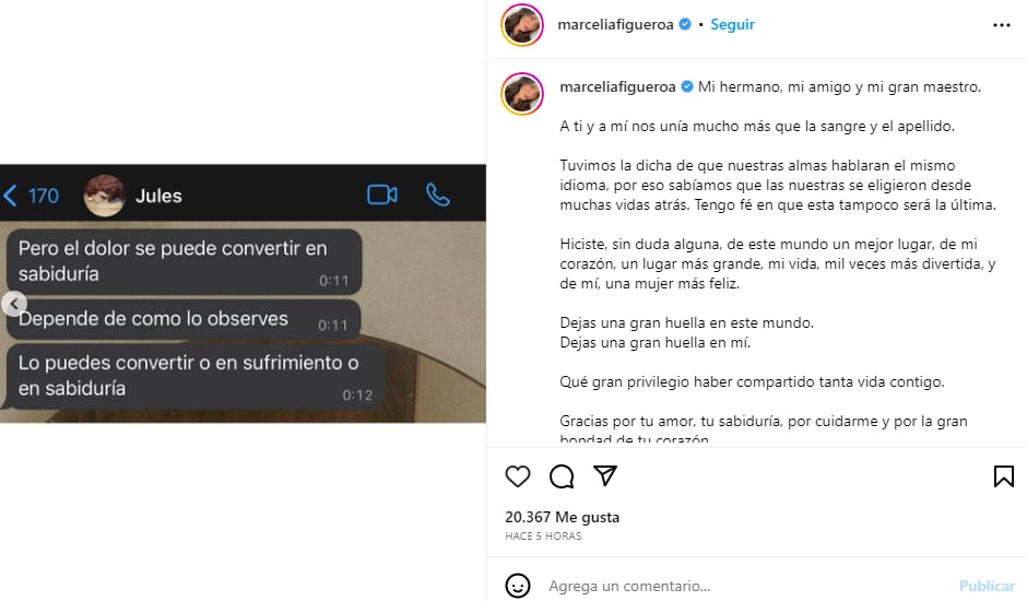 Joana Marcelia Figueroa mensaje: Su última conversación
