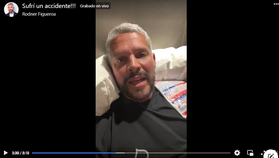 Rodner Figueroa horrible accidente: Pidio auxilio