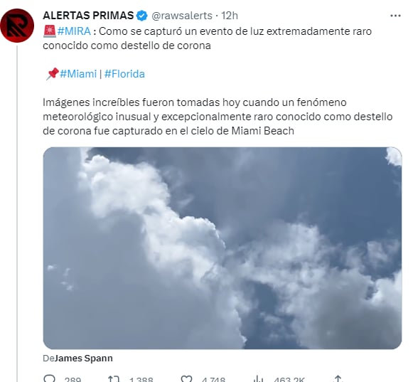 Extrañas luces en cielo: Miami en boca de todos