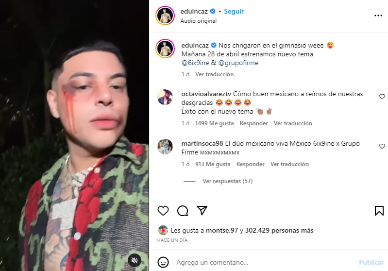 Eduin Caz aparece ensangrentado: La esperada canción