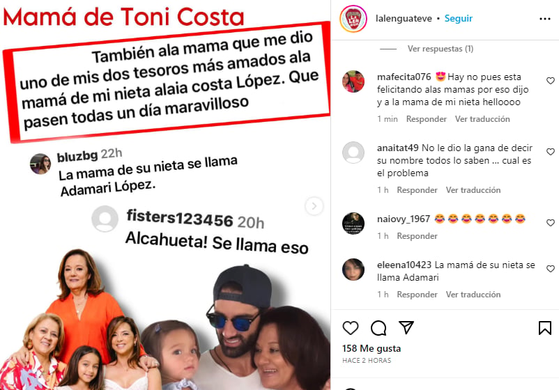 Criticas mamá Toni Costa: Defienden a la señora