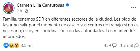 ¡Piden no salir de casa!