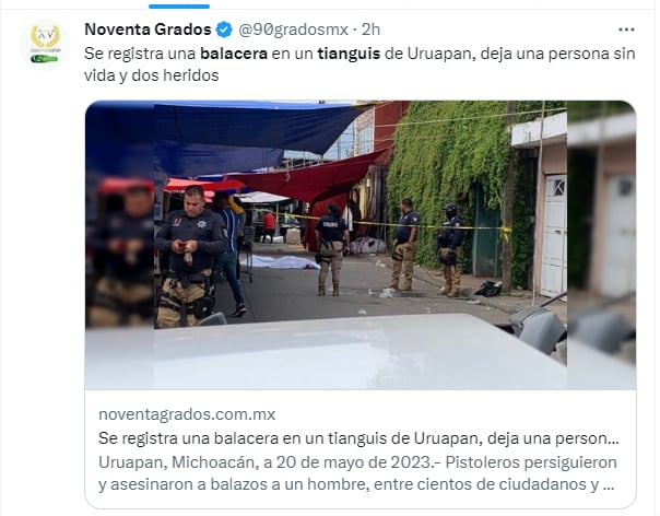 Balacera tianguis Uruapan México: Aseguran la zona