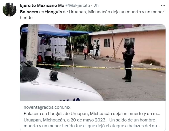 Balacera tianguis Uruapan México: Había ocurrido ataque en bar