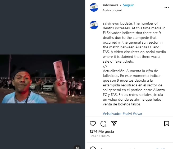 Testigo estampida El Salvador: Horrible experiencia