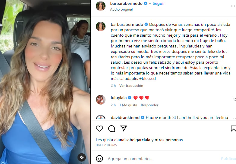 Barbara Bermudo shows herself: How is the recovery going?