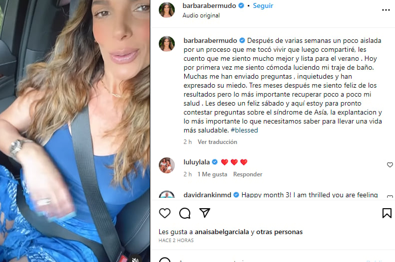 Bárbara Bermudo shows herself: Her followers send her support