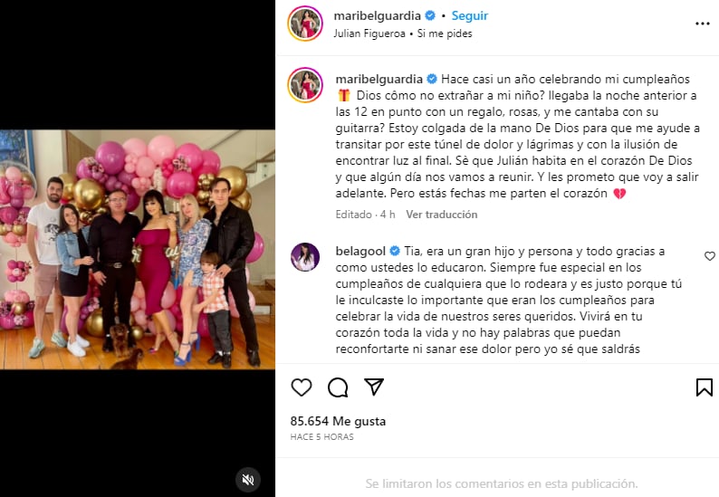 El primer cumpleaños sin su hijo