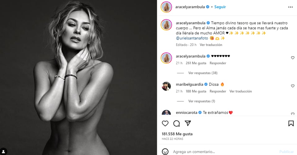 Aracely Arámbula sin ropa: "Una figura esbelta"