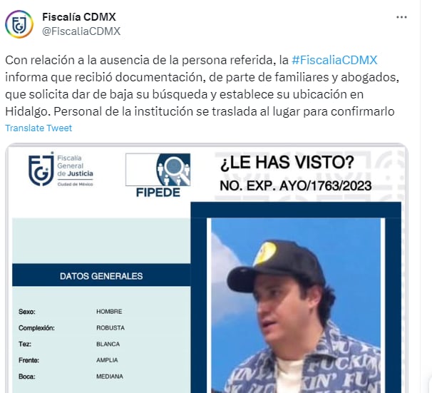 Localizan a Ricardo O'Farrill: LO ENCUENTRAN