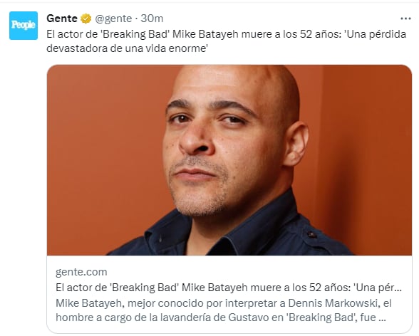 Murió repentinamente