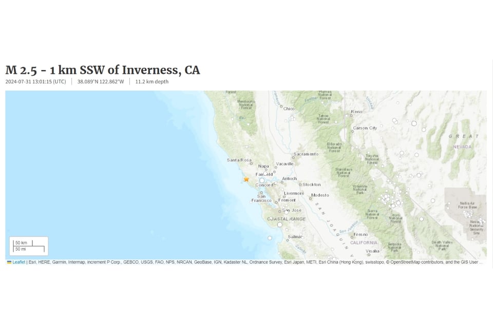 USGS, Point Reyes Station, Lagunitas, escala DYFI, MundoNOW