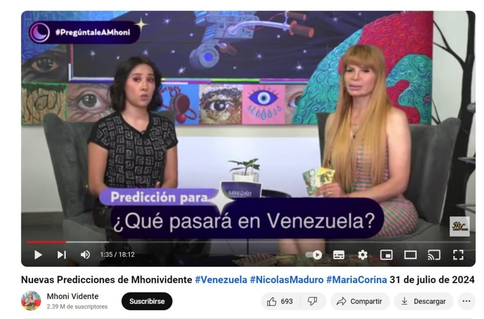 Mhoni Vidente Nicolás Maduro, video, YouTube, El Heraldo de México, MundoNOW