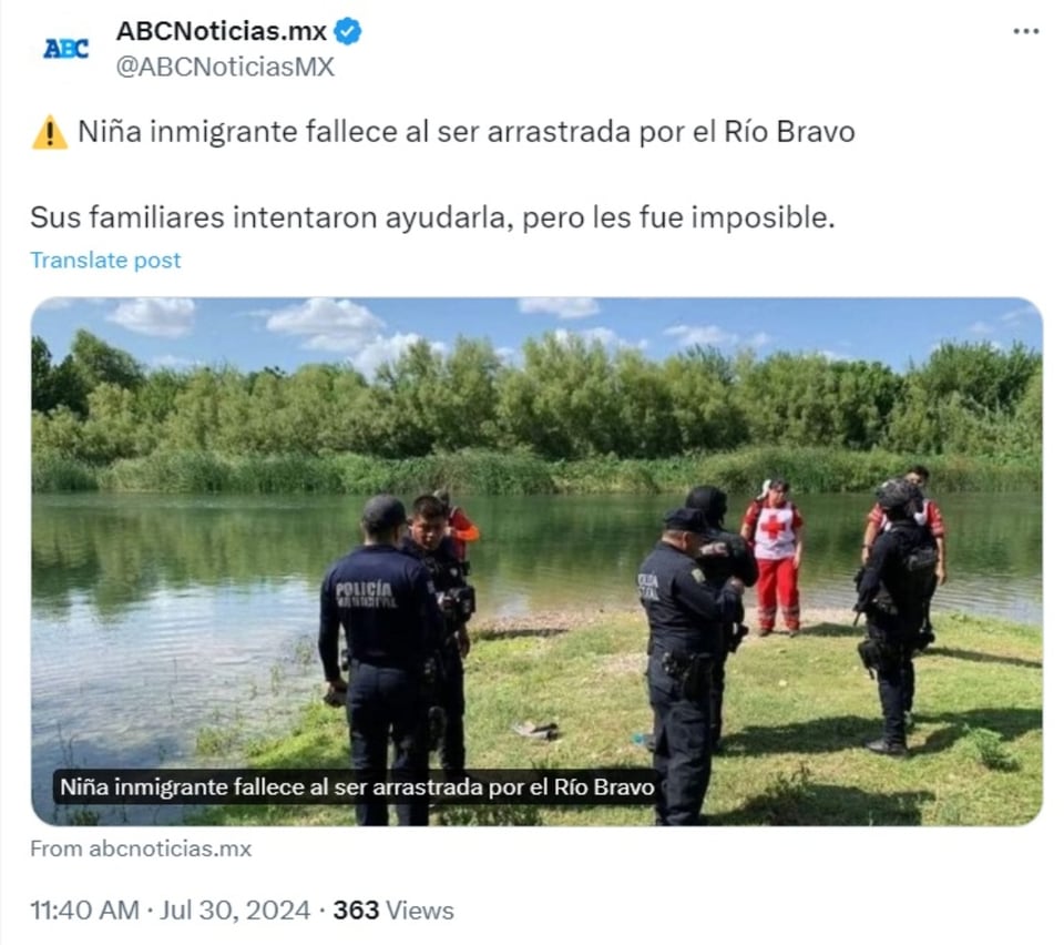 niña inmigrante Río Bravo, Acuña, Coahuila, México, MundoNOW