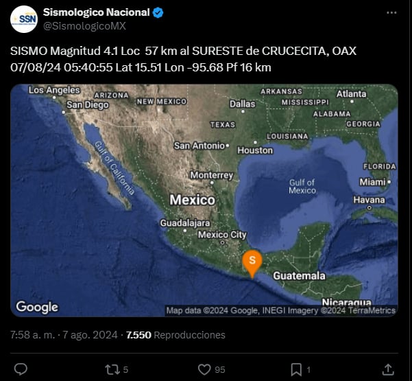 Sismo en Oaxaca, Servicio Sismológico Nacional,México,MundoNow