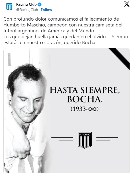 Humberto Maschio,leyenda,Racing,selección argentina
