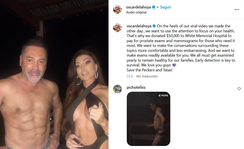 Óscar De La Hoya dona ,novia,examenes medicos,MundoNow