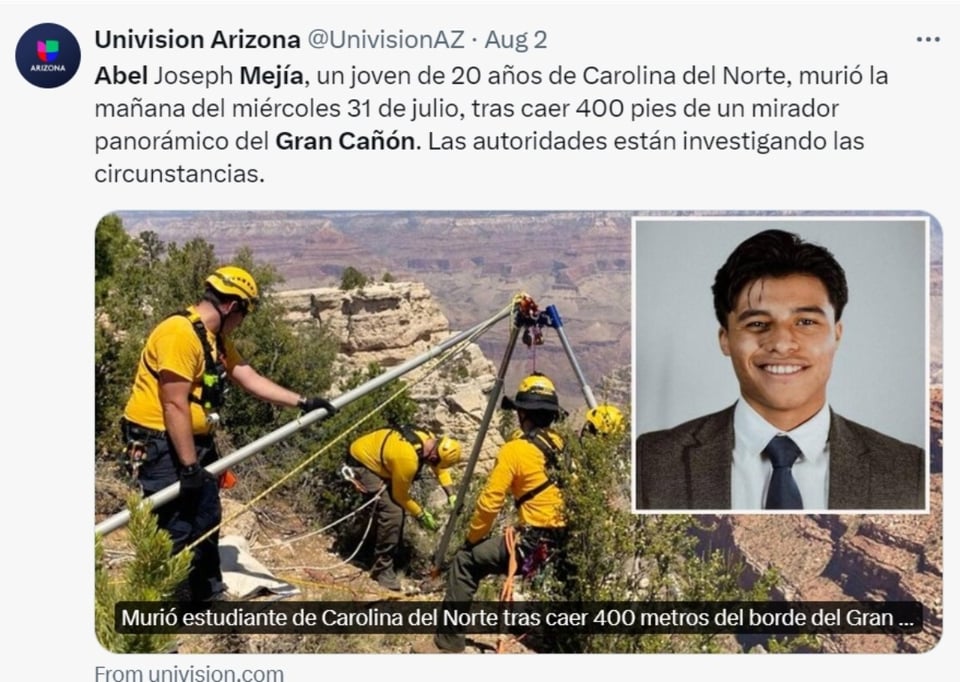 Abel Mejía, muerte, joven hispano, viaje misionero, MundoNOW