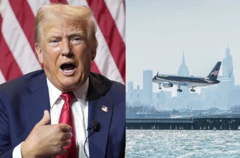 Avión de Trump hace aterrizaje de emergencia por problema mecánico
