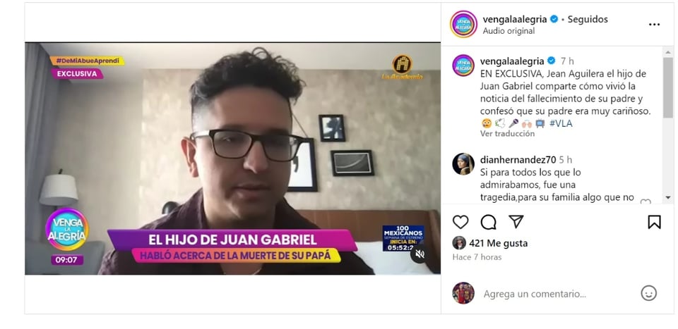 Jean Aguilera, interview, Venga la alegría, television program, MundoNOW