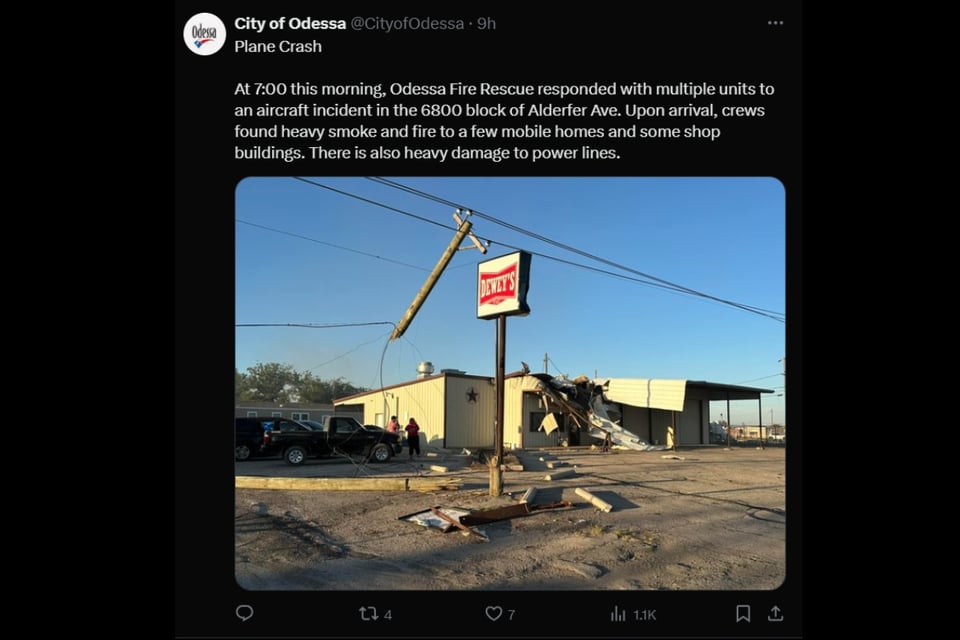 Odessa, Texas, accidente, avioneta, muertos, MundoNOW
