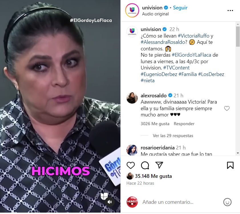 victoria. ruffo, alessandra, rosaldo, relacion