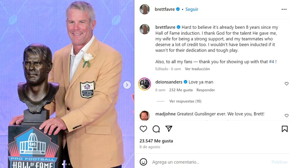 Brett Favre, Empacadores de Green Bay, mariscal de campo, comparecencia, MundoNOW