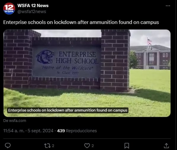 Amenaza en campus,autoridades, Alabama,escuela,cierre